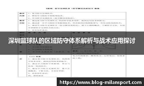 深圳篮球队的区域防守体系解析与战术应用探讨